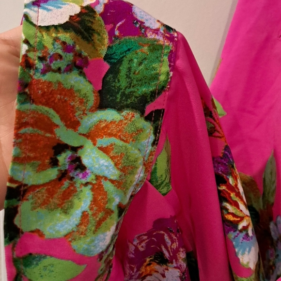 Ellen Tracy Pink Floral Blouse button casual  size 3X - Picture 10 of 13